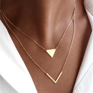 Anthropologie Elegant Triangle Pendant Necklace